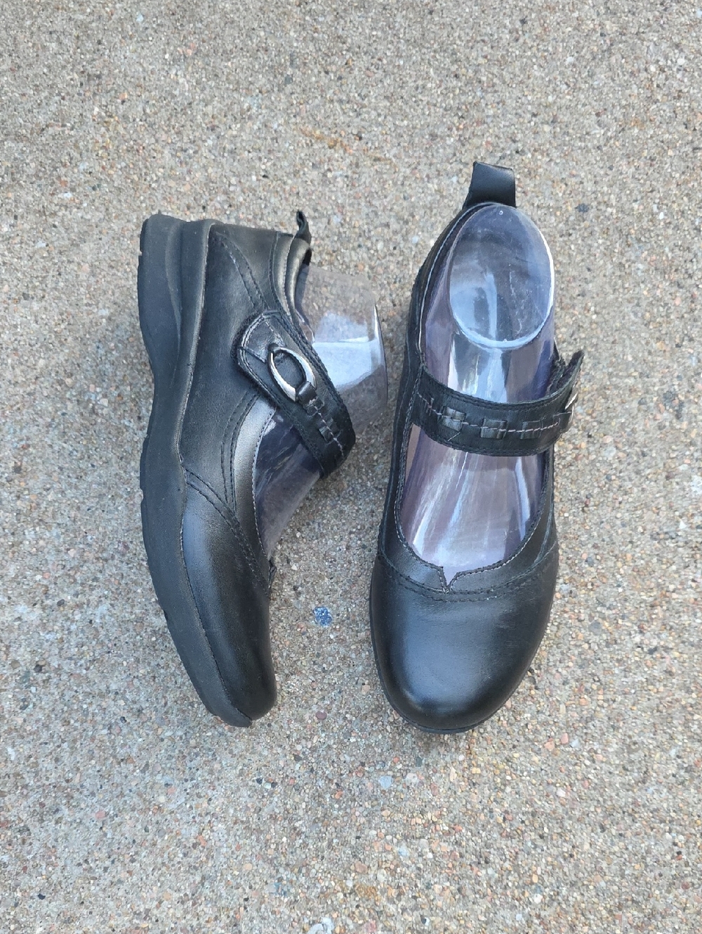 Earth Angelica Women's Black Leather Mary Jane Shoes Size 8